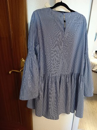 Vestido Desigual Rayas Flores Talla XL