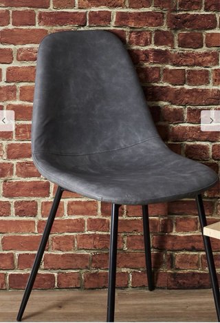 Silla comedor polipiel marrón y gris