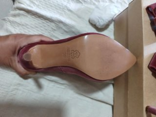 Zapatos de tacón rosas con lazo de Salo Madrid