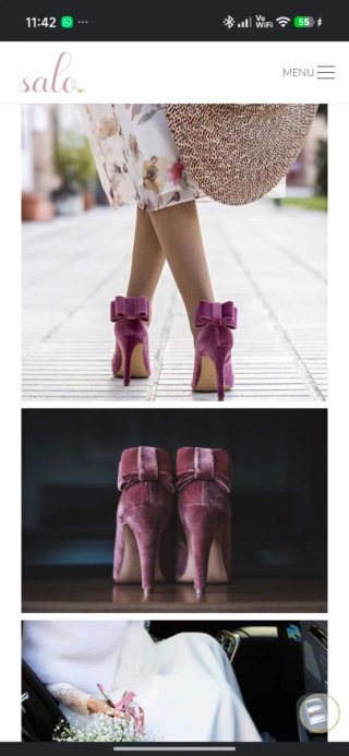 Zapatos de tacón rosas con lazo de Salo Madrid
