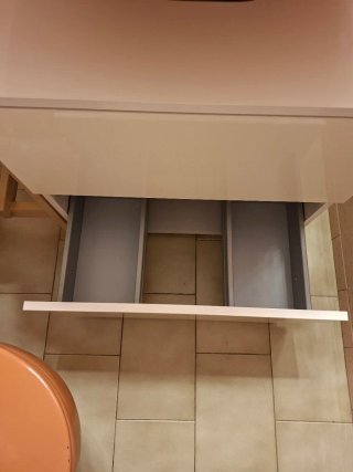 Mueble auxiliar baño blanco bajo lavabo