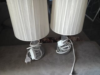 Lámpara de mesa tela beige