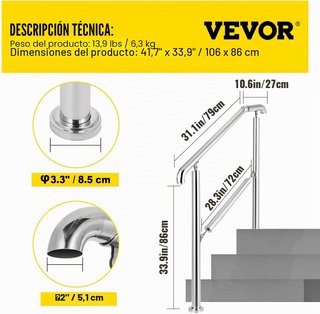 Pasamanos Escalera Acero Inoxidable