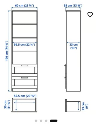 Estantería biblioteca 190x60