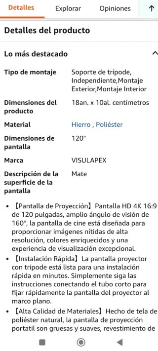 Pantalla Proyector Portátil VISULAPEX 120