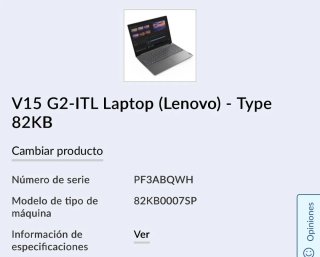 Portátil Lenovo V15 G2-ITL Negro