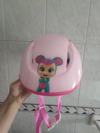 Casco bici niña rosa Cry Babies