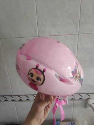 Casco bici niña rosa Cry Babies