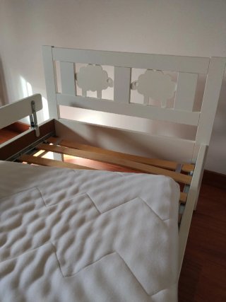 Cama infantil 70x160 blanca + colchón