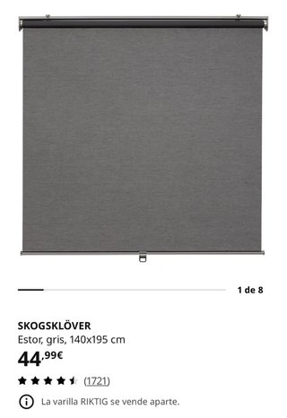 3 Estores Ikea Skogslover grises 100x195 y 120x195