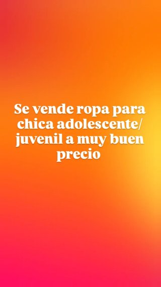 Ropa para chica adolescente/juvenil