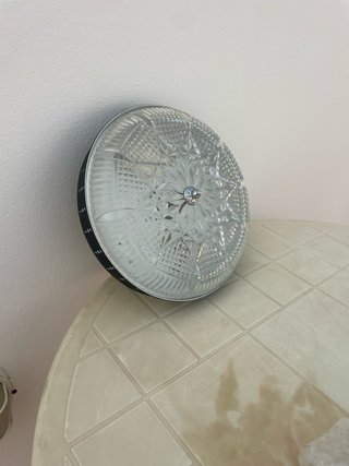 Lámpara de techo metal y cristal tallado