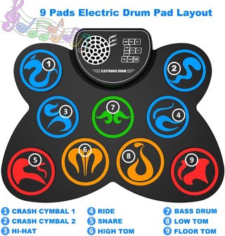 Batería Electrónica Portátil 9 Pads