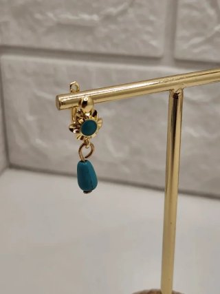 Pendientes Goldfilled Turquesa Flor