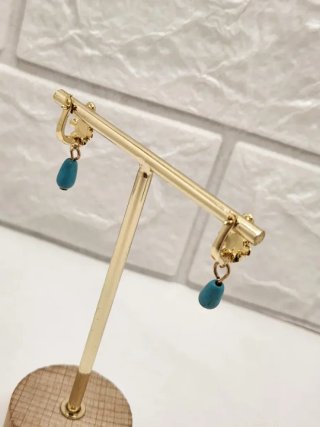 Pendientes Goldfilled Turquesa Flor