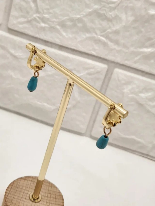 Pendientes Goldfilled Turquesa Flor