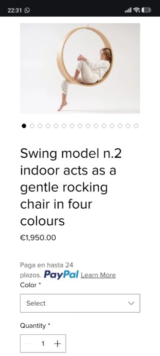 Columpio de interior/Silla colgante