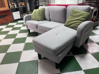 Sofá chaise longue gris pequeño