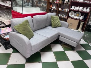 Sofá chaise longue gris pequeño