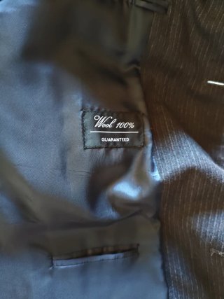 Traje 100% lana gris hombre