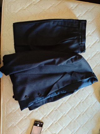 Traje 100% lana gris hombre