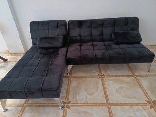 Sofá Cama Negro Terciopelo