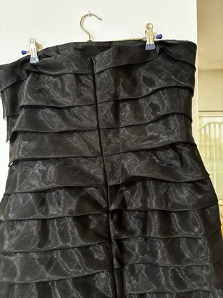 Vestido largo fiesta volantes negro