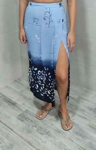 Falda larga vintage azul