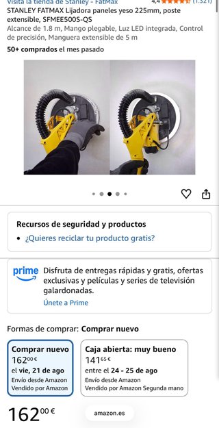 Lijadora de paneles Stanley Fatmax 750W