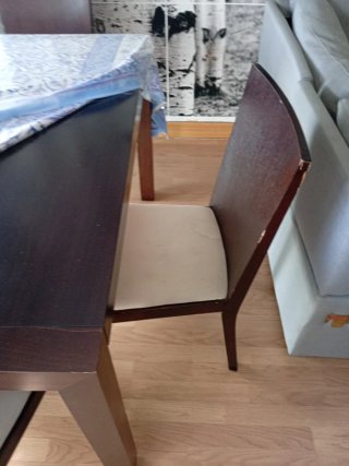 Mesa extensible con 6 sillas