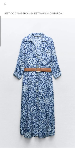 Vestido camisero midi Zara estampado