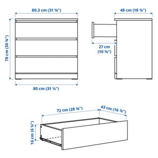 Cajonera Comoda MALM Madera