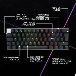 Teclado 60% Logitech G PRO X Lightspeed NUEVO
