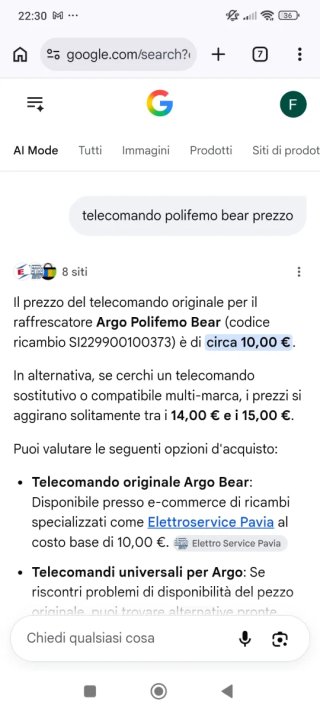Telecomando Beko per ventilatore