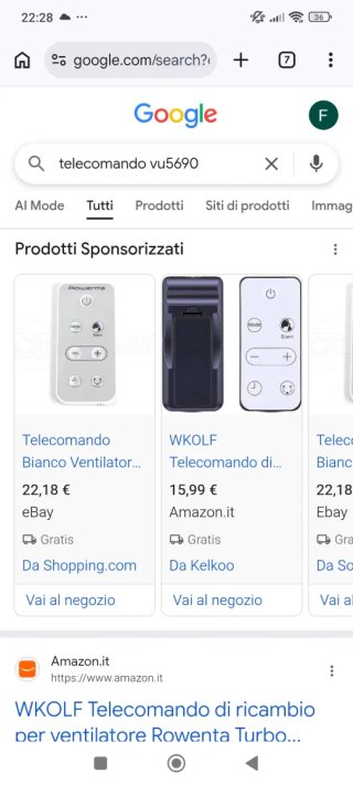 Telecomando Beko per ventilatore