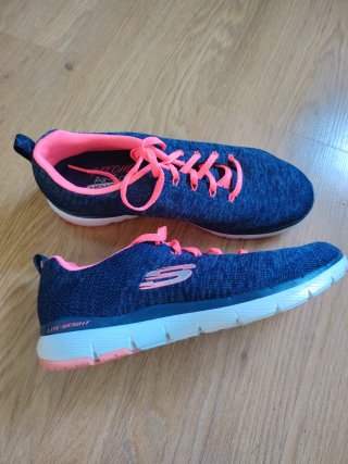 Zapatillas Skechers Azul y Rosa