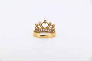 ANILLO GRANDE CORONA CIRCONITAS AZULES.