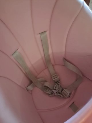 Trona bebé rosa con bandeja