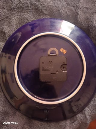 Reloj de Pared Azul y Dorado