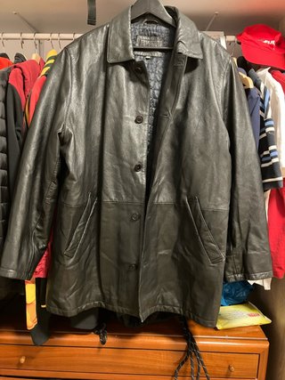Americana Chaqueta Piel Negra