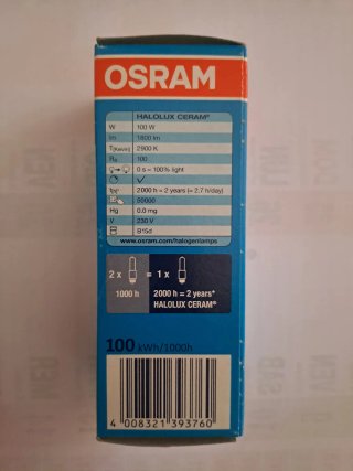 Lampadina Osram Halolux Ceram 100W B15d