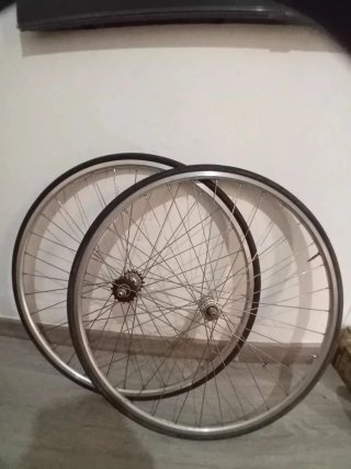 Juego Ruedas Fixie plateado