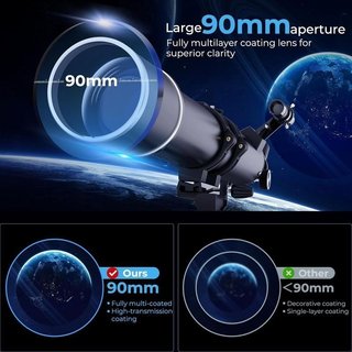 Telescopio refractor 90/900 mm con trípode NUEVO