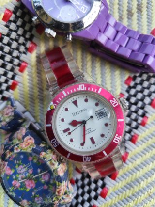 Lote 3 relojes mujer morado y rojo