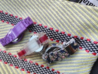 Lote 3 relojes mujer morado y rojo