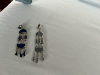 Pendientes Plata Ley y Lapislázuli Largos