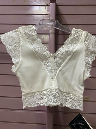 Top bustier encaje blanco