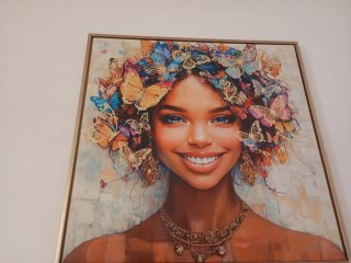 Cuadro mujer mariposas energía positiva