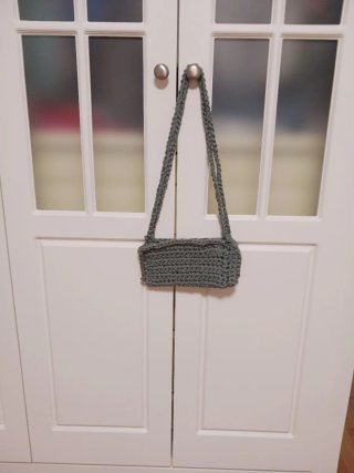 Bolso de crochet verde hecho a mano