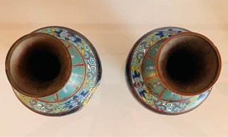 Pareja Jarrones Cloisonné Dragones